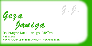 geza janiga business card